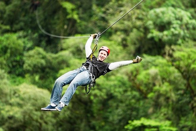 Private Arenal Volcano Zipline Adventure & Baldi Hot Springs Experience from San Jose